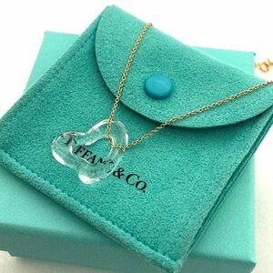 キングラム[02]送料無料　美品　TIFFANY&Co. ティファニー　K18　オープンハート　ジェムストーン　ネックレス　4.1g