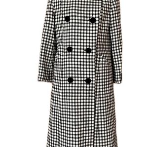 日本製!高島屋カシミヤロングコート チェック★クリーニング済