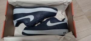 [未使用] 2002年製 NIKE AIR FORCE 1 LOW OBSIDIAN/NEUTRAL GREY 紺灰 US9.5 305200-401 DEAD STOCK VINTAGE デッドストック ビンテージ