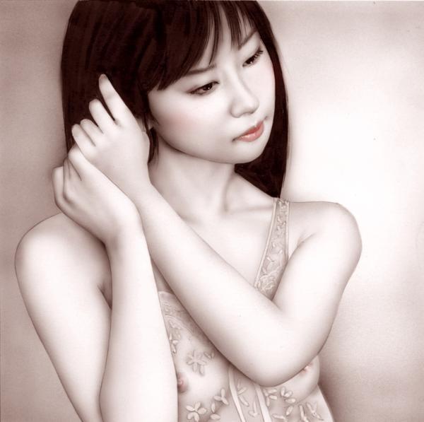 Goro Ishikawa 2007 East Sports Illustrated Beautiful Woman Print Tres reinos de mujer 114, cuadro, acuarela, retrato