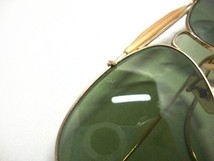 70s希少Vintage B&L RayBan OUTDOORSMAN Gold #3 ゴールドUSAボシュロム アウトドアーズマン アメリカ軍metalメタル緑ミリタリ金サングラス_画像4