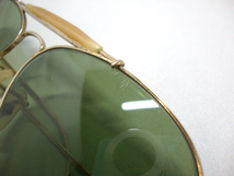 70s希少Vintage B&L RayBan OUTDOORSMAN Gold #3 ゴールドUSAボシュロム アウトドアーズマン アメリカ軍metalメタル緑ミリタリ金サングラス_画像2