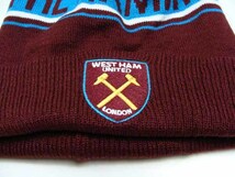 West Ham United FC ニット帽 バーガンディ プレミアリーグ ウエストハム フリーサイズ 男女兼用 帽子 【新品未使用品】 ◆アウトレット◆_画像2