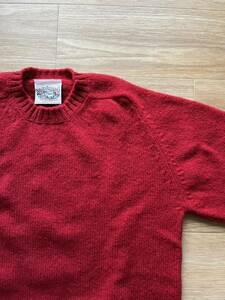 未使用 純正袋付き スコットランド製 Jamieson’s シェトランド セーター ジャミーソンズ ニット ホワイト ナチュラル レッド 赤 UK 40 L