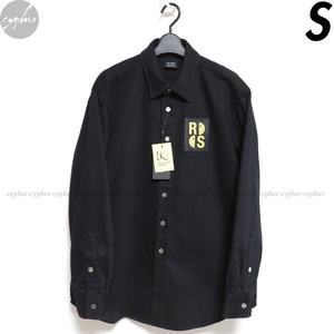 S новый товар 22AW RAF SIMONS SMILEY 50 годовщина тонкий Fit Denim рубашка черный Raf Simons жакет RS Logo Smile patch чёрный 