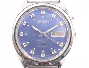 【ト長】ORIENT オリエント Ha ハイエース GS469714-8B自動巻き 腕時計 21石 デイデイト ブルー文字盤 青 デイデイト IR000IOB85