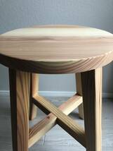 丸椅子スツール木製おしゃれサイドテーブルhandmade無垢材、2脚セット、natural_画像6