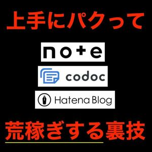 【初心者でもコピペで荒稼ぎ】「note」×「はてなブログ」×「codoc」で作るコンテンツ販売の悪魔の教科書 /ブログ,FX,転売,せどり,バカラ