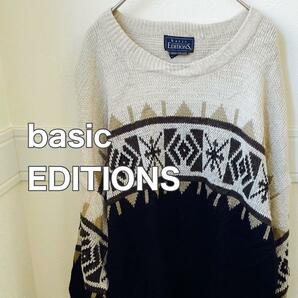 basic EDITIONS ノルディック　ニット　セーター メンズ　L