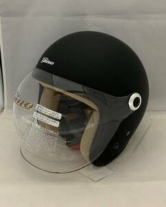 レディースジェットヘルメット　シールド一体式ジェットヘルメット　女性用　マッドブラック