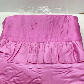 送料無料g27299 フリル付き 掛けカバー ピンク 寝具 シルク レーヨンベットカバー 刺繍 シングル 3枚セット まとめ 未使用の画像4