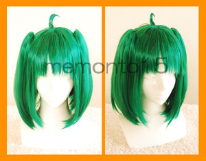 Зеленый зеленый теплостойкость с двумя хвостовыми париками Macross f Lanka Lee Cosplay Costume Set Lanka Cosplay