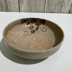 茶道具 茶碗 題画：葡萄　サイズ直径14cm 高さ5cm 茶道家整理品