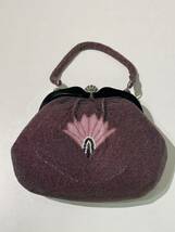 レトロ ビーズバッグ 和装小物 和装バッグ がま口 花柄 ビーズ アンティーク ハンドバッグ _画像2