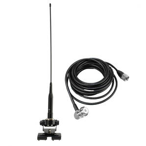 144/430MHz帯 約39㎝デュアルアンテナ+ハッチバック/トランクアンテナ基台 RG58(3D-2V相当)MJL-MP接栓付 同軸ケーブル5m Yahooフリマ対応