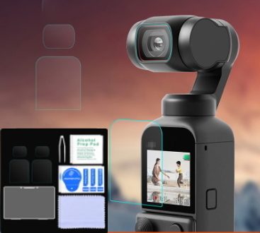 【送料無料・２セット】DJI OSMO Pocket2　モニタ＆カメラ部分専用ガラスフィルム　保護フィルム　9H