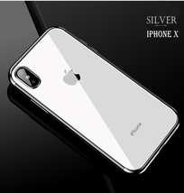 【送料無料】iPhone X / iPhone Xs　TPUクリアケース薄型スリム　メッキフレーム　　(Silver)　★安心の国内発送★_画像1