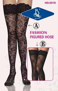  sexy stockings [ black ] floral print total race #ST2018①