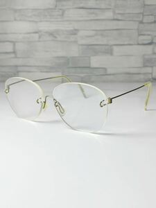 LINDBERG AIR TITANIUM リンドバーグ ふち無し オリーブ 眼鏡 良品