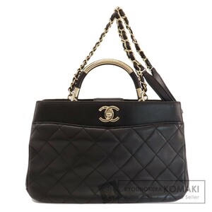 CHANEL シャネル ココマーク ゴールド金具 ハンドバッグ ラムスキン レディース 中古