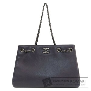 CHANEL シャネル チェーンバッグ ココマーク シルバー金具 トートバッグ キャビアスキン レディース 中古