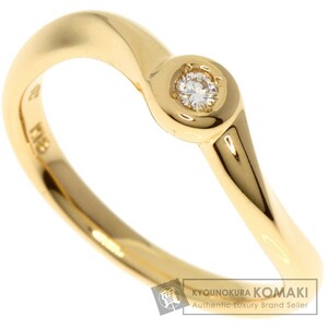 4 ℃ ℃ yon Sea Diamond Ring / Ring K18 Желто -золотые дамы используются