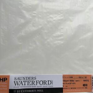 ウォーターフォード 水彩紙 ホワイト 細目 中判 190g 10枚セット