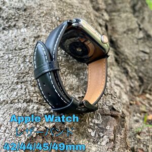 アップルウォッチ 革ベルト　アップルウォッチレザー本革ベルト　Apple Watch 用レザーバンド　49ミリ　45mm 44mm