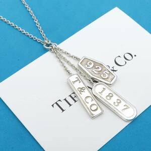 [ free shipping ] rare beautiful goods Tiffany&Co. Tiffany Triple Element fringe silver medium necklace SV925 1837 Logo KJ20