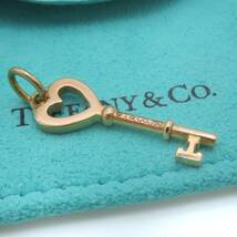 【送料無料】 未使用 Tiffany&Co. ティファニー ローズ ゴールド ハート キー ネックレス トップ 750 K18 カギ ピンク HJ47_画像4