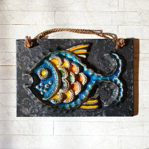 ★70s Ruscha West Germany vintage fish ceramic wall decoration