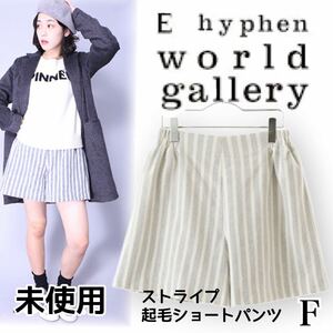 【未使用】E hyphen world galler イーハイフンワールドギャラリー ＊起毛ショートパンツ ストライプ フリー