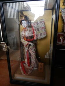 尾山人形 芸者/舞妓「花車」 日本人形 ガラスケース付 スキヨ人形 *1123