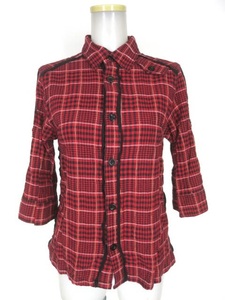 ALGONQUINS check pattern 7 minute sleeve shirt / Algonquins [B57914]