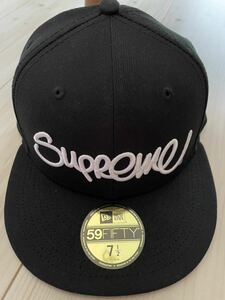 Supreme Handstyle New Era Cap 刺繍 59.6cm 7 1/2 22ss ハンドスタイル ニューエラ ベースボールキャップ baseball BLACK