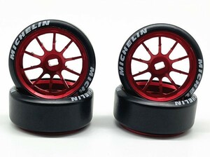 ミニッツ AWD アルミホイール 大径 22mm レッド 蚊車