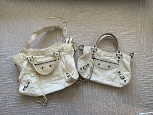 ☆バレンシアガ BALENCIAGA ☆ショルダーバッグ ☆シティ ☆レザー ☆2サイズセット☆白