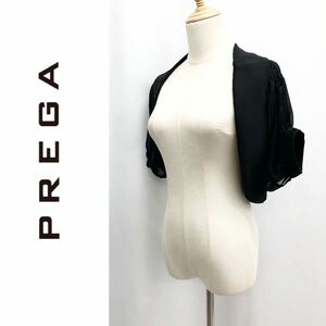 PREGA pre ga bolero short a Sakura ribbon see-through party wedding . call black 