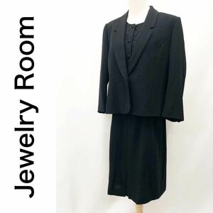 Jewelry Room ジュエリールーム ワンピーススーツ セットアップ 総裏地 刺繍 ブラックフォーマル 喪服 礼服 ブラック 黒 サイズ 13 XL