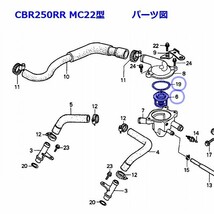 ホンダ CBR250Rハリケーン(MC17型) サーモスタットセット MC14、MC19、MC22共通_画像4