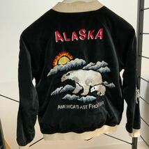 アラスカ　スーベニアジャケット　スカジャン　　ベロア／別珍　刺繍　ヴィンテージ 50's_画像2