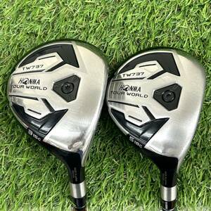 【2本セット】HONMA ホンマゴルフ TOUR WORLD TW737 3w 5w EX-C55 EX-Z55フレックスS 管:1110