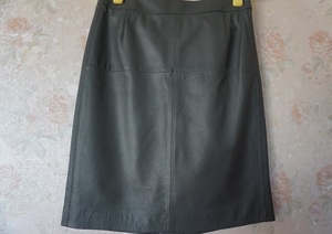 ^ sheep leather leather skirt ^ gray 