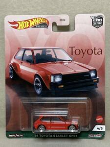 即決有★HW hotwheels ホットウィール トヨタToyota ‘81 TOYOTA スターレット STARLET KP61 カーカルチャー★ミニカー 数量4