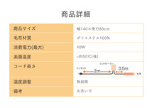 電気毛布 敷き 洗える シングル 140×80cm 電気敷き毛布 敷毛布 シングルサイズ ダニ対策 温度調節 ボーダー柄 あったか 快適 ダニ退治_画像8