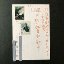 ◆ 1984年 山田喜代春 肉筆 絵手紙 文化出版局宛 季刊銀花 詩画 真作 ◆ 葉書 葉書 京都 鉛筆_画像3