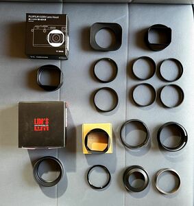 FUJIFILM フジフイルム　X100シリーズ用アクセサリー　レンズフード類、アダプター類多数　X100V用カメラケース