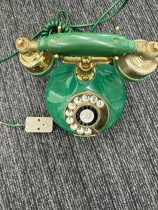 ナショナル　レトロ 電話　NA-490-A2-M　National　ダイヤル式　グリーン 緑色　アンティーク調　中古品