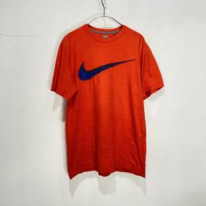 送料無料☆NIKE☆ナイキ☆プリントTシャツ☆半袖☆スウォッシュロゴ☆オレンジ☆M☆K23