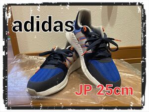 adidas スニーカー　JP25.0cm ランニングシューズ　スニーカー シューズ adidas アディダス ブルー